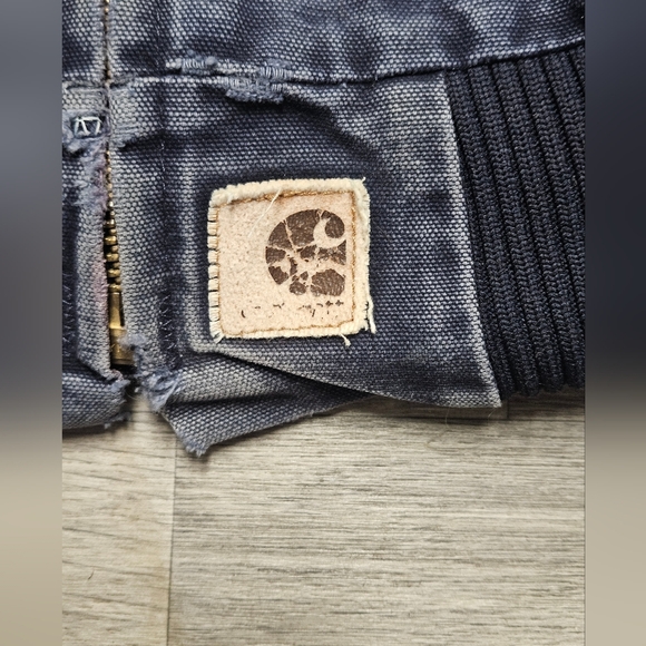 Vintage 90s Carhartt J14 MDT Faded Blue Santa Fe Canvas Quilt Lined Jacket XL - Picture 2 of 13